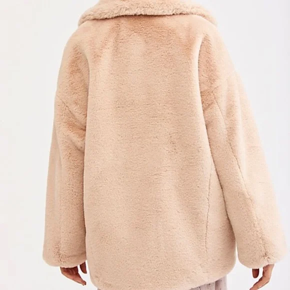 Free People Faux Fur Coat Jacket S - Picture 3 of 7